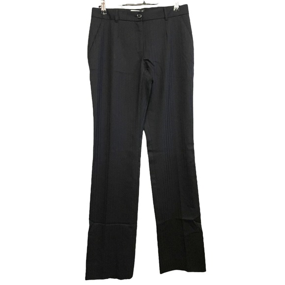 Dolce & Gabbana Women Size EU 38 Black Dress Trouser Pants Striped Wool Straight - Picture 1 of 6
